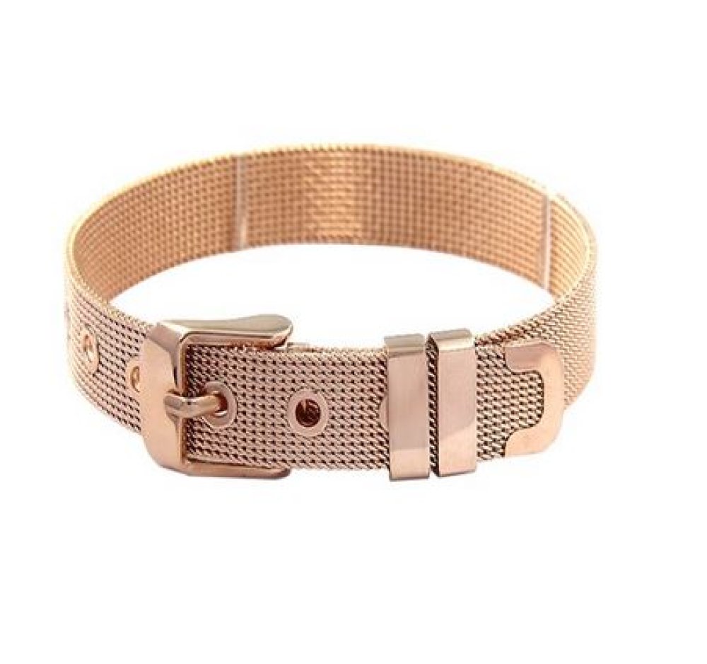 Stainless Steel Bracelet 10 mm Pinkish Gold