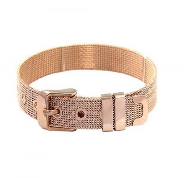 Stainless Steel Bracelet 10 mm Pinkish Gold