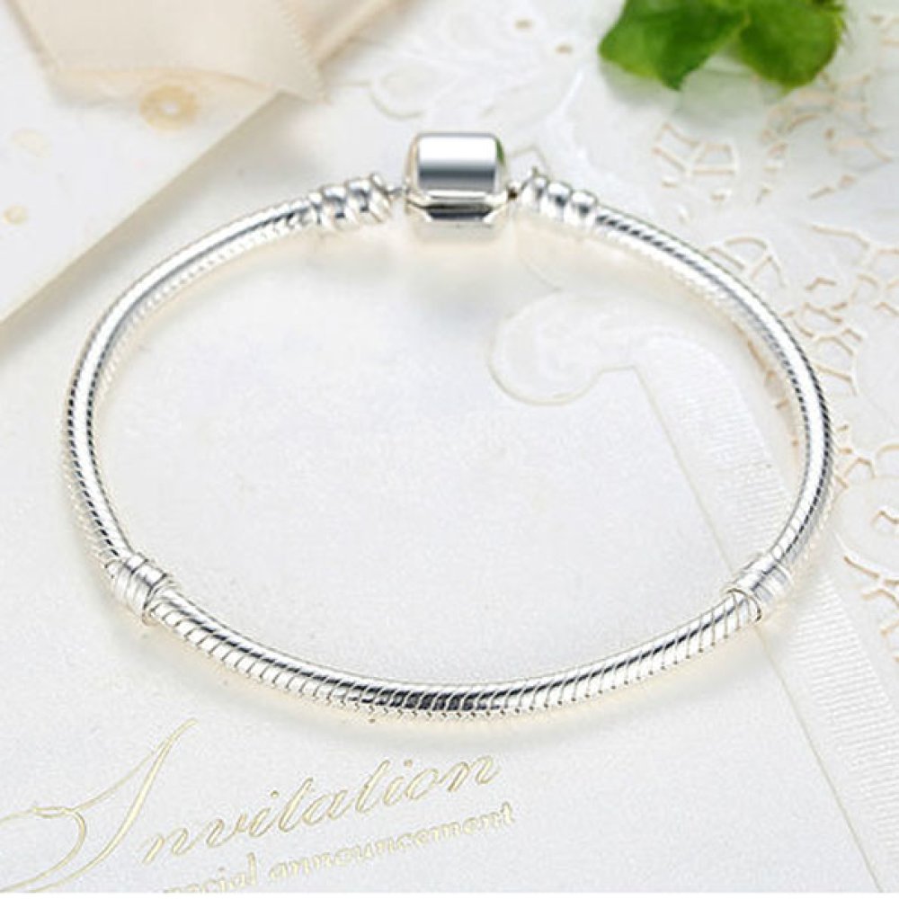 Bracelet Argent 925 Fermoir Clip 17 cm