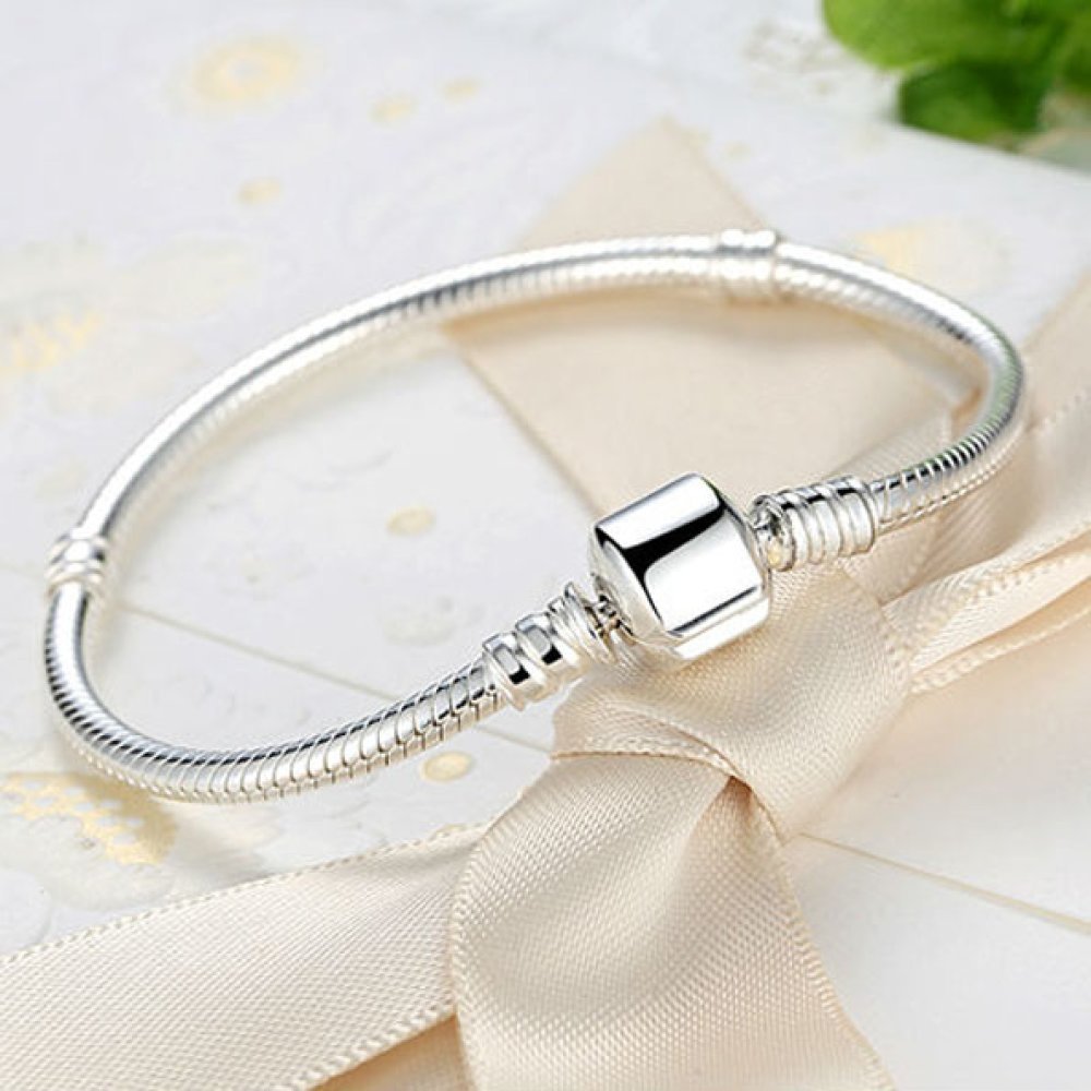 Bracelet Argent 925 Fermoir Clip 21 cm