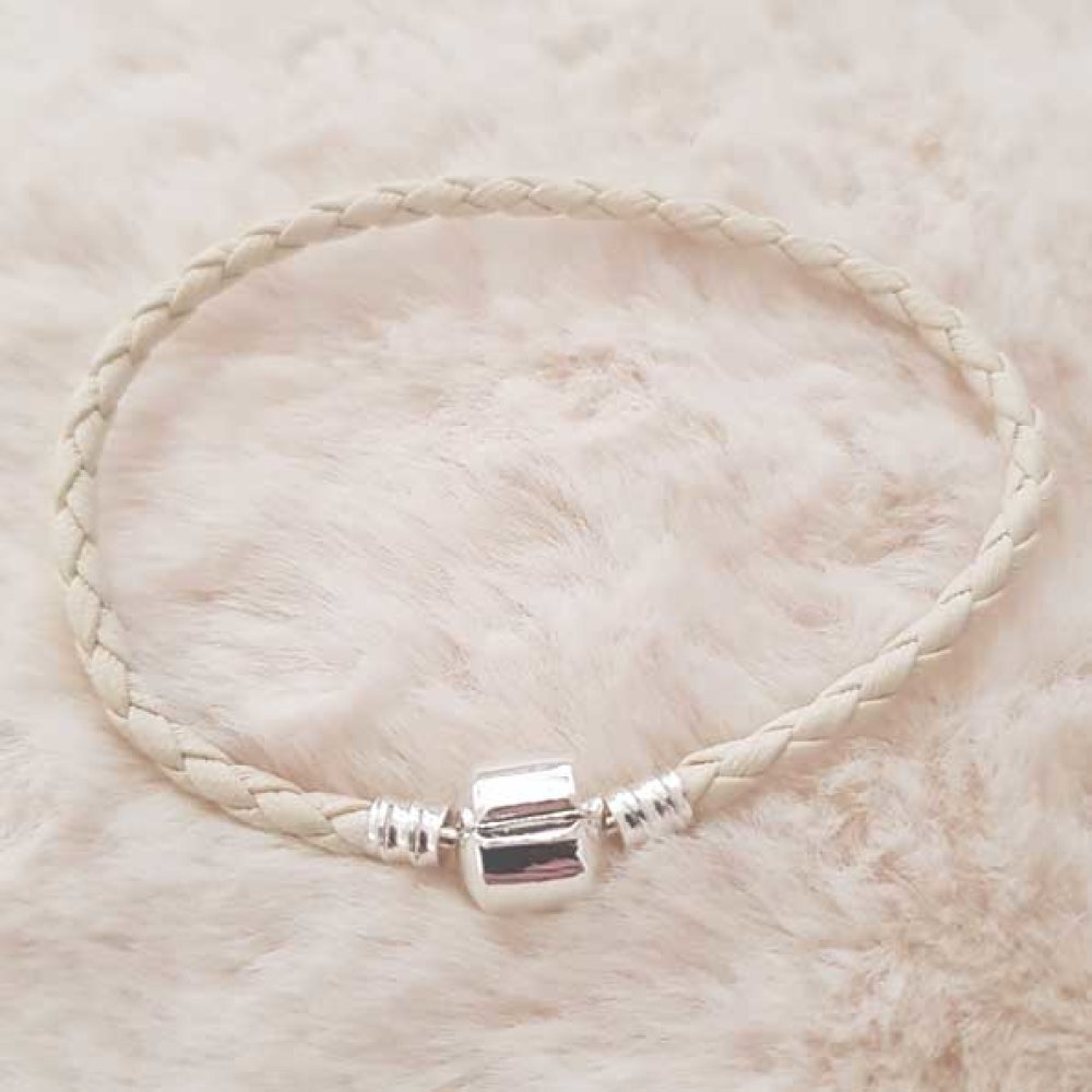 Bracelet European Clip Braided Uni 01 FROM 15 TO 23 CM Ivory