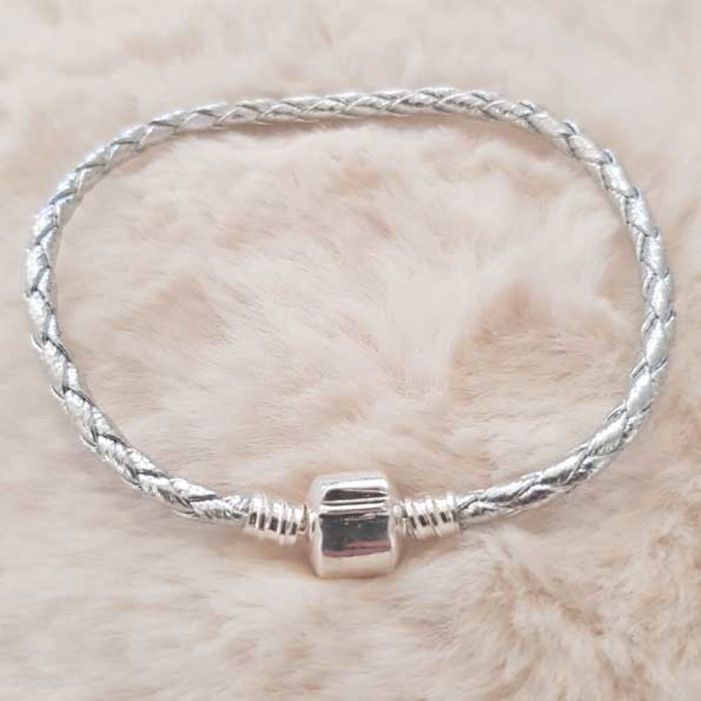 European Clip Bracelet Plain 01 FROM 15 TO 23 CM Silver