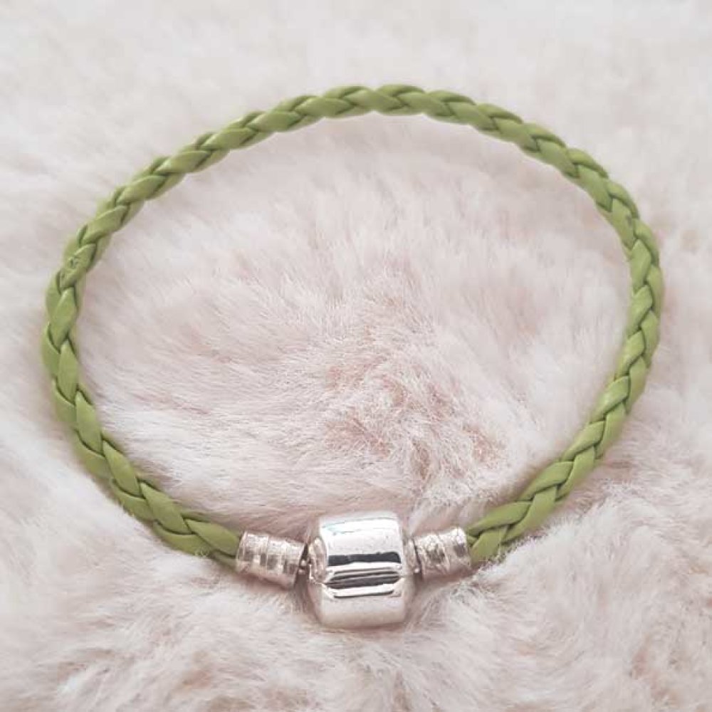 European Clip Bracelet Plain 02 FROM 15 TO 23 CM Green