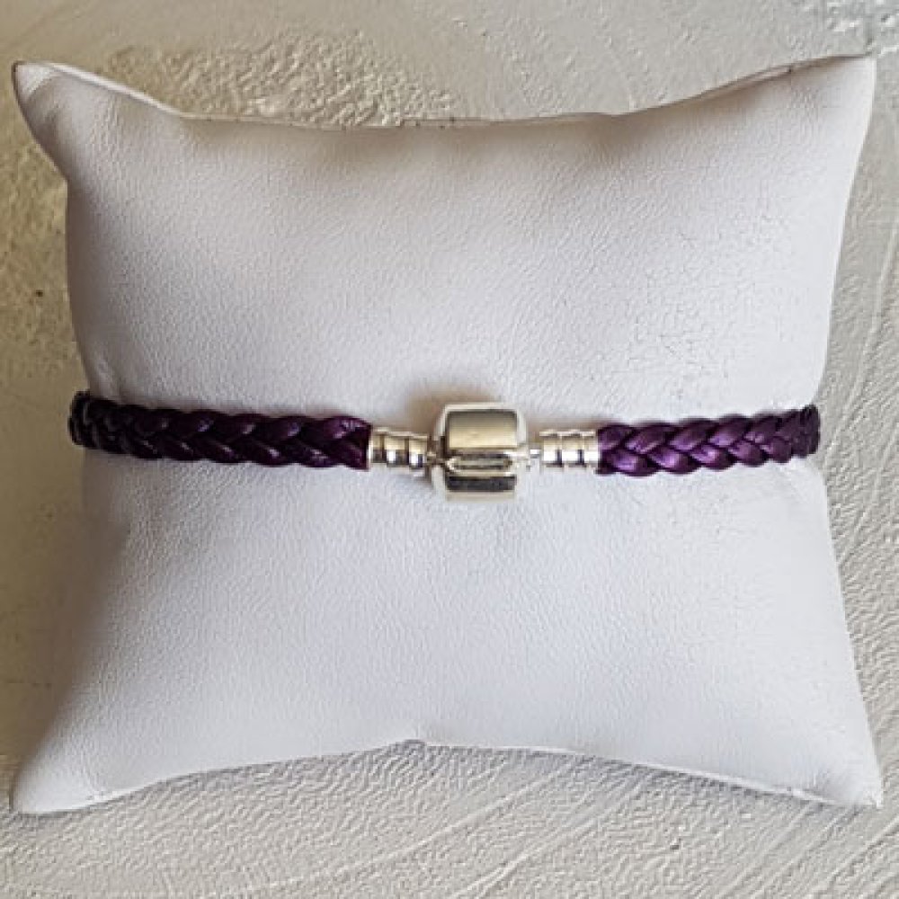 European Clip Bracelet Plain 03 FROM 15 TO 23 CM Plum