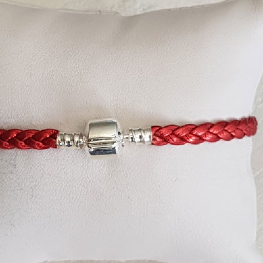 European Clip Bracelet Plain 03 FROM 15 TO 23 CM Red