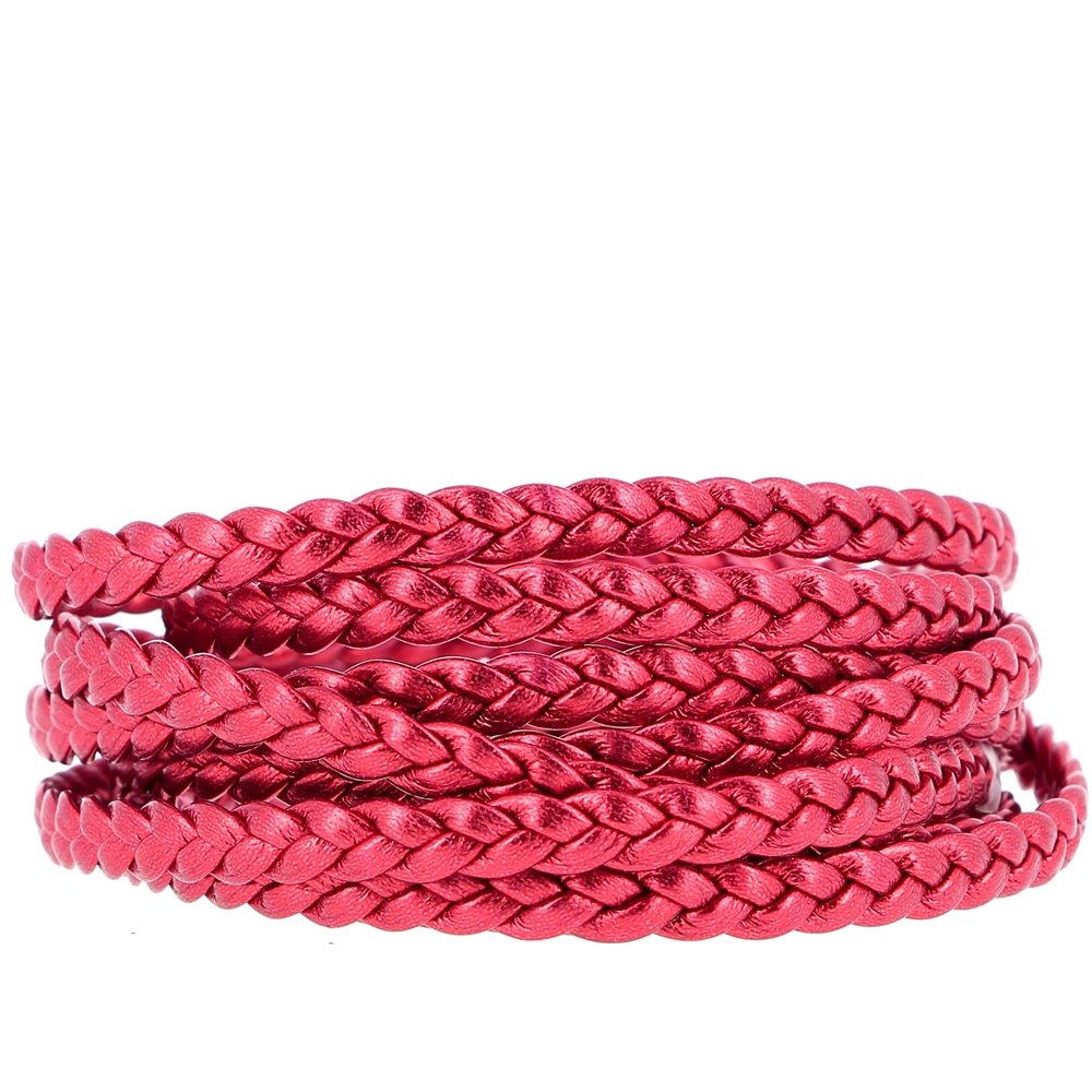 European Clip Bracelet Plain 03 FROM 15 TO 23 CM Red