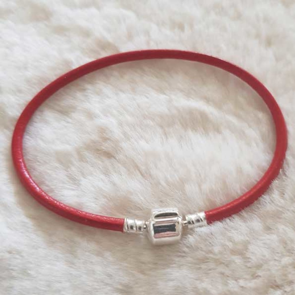 European smooth clip bracelet Uni 01 FROM 15 TO 23 CM Red