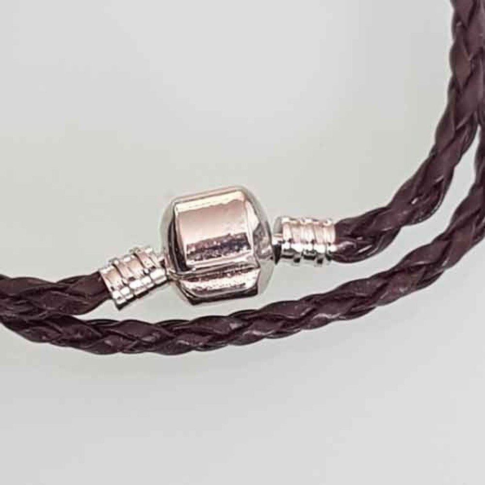 European bracelet 2 turns braided Clip Uni 06 20cm