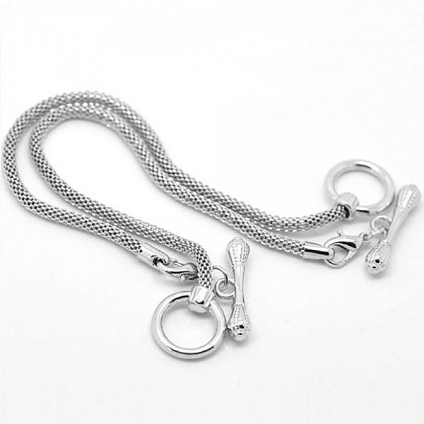 European Toggle Bracelet 19cm Silver