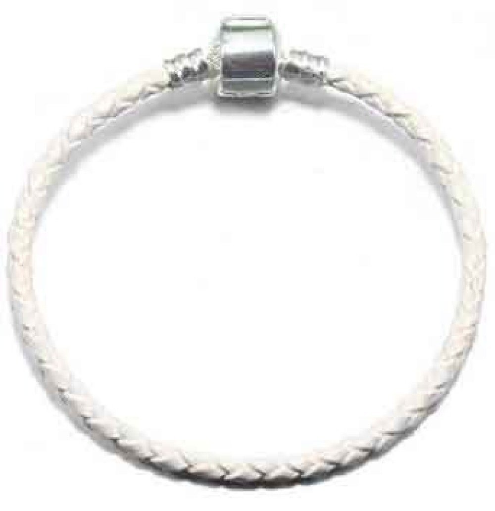 European bracelet braided Clip Uni 02 FROM 15 TO 23 CM White