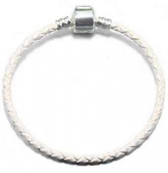 European bracelet braided Clip Uni 02 FROM 15 TO 23 CM White