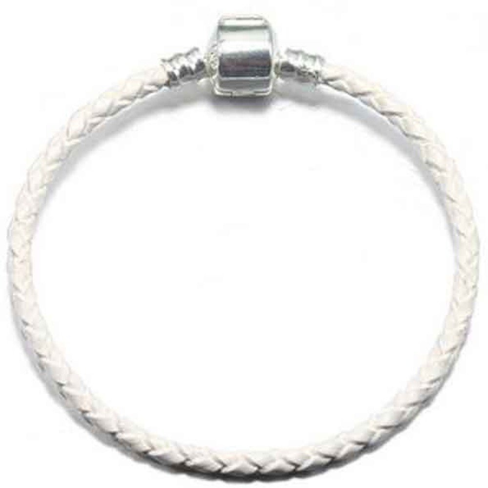 European bracelet braided Clip Uni 02 FROM 15 TO 23 CM White