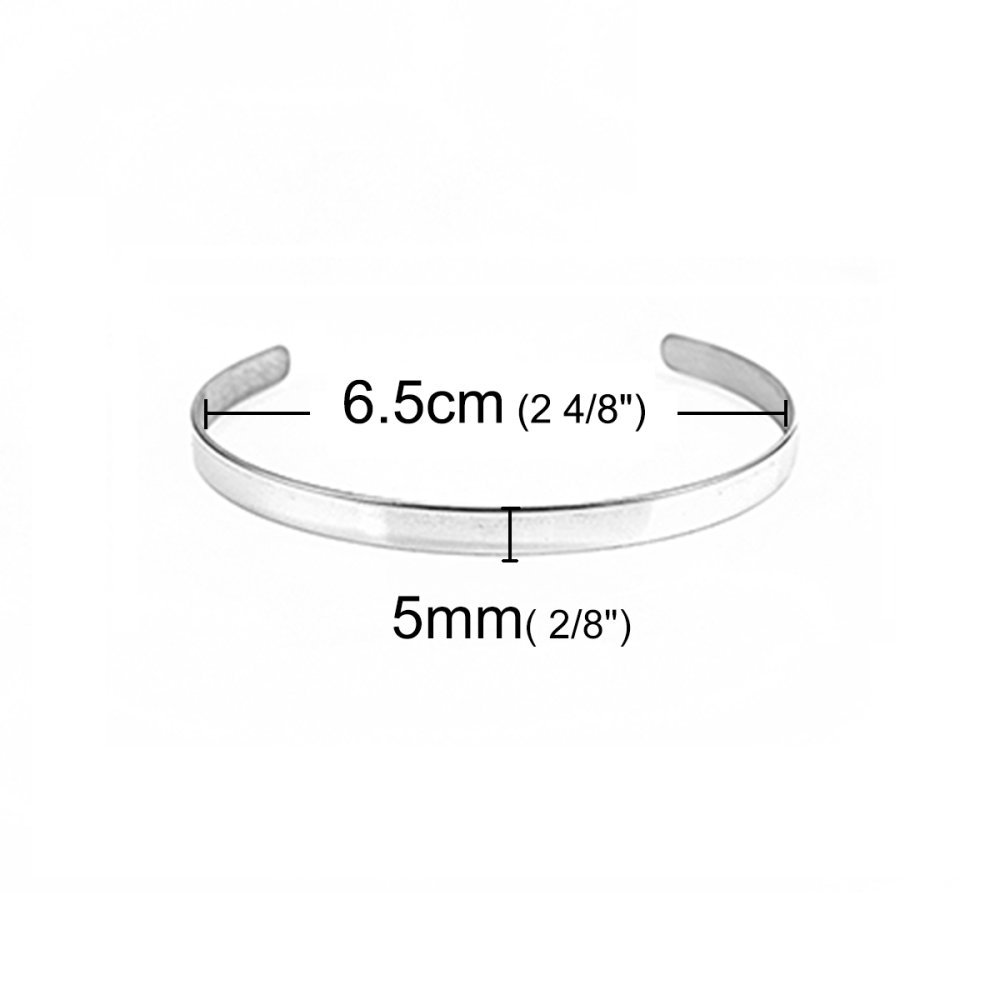 Stainless Steel Cuff Bracelet 5 mm N°01