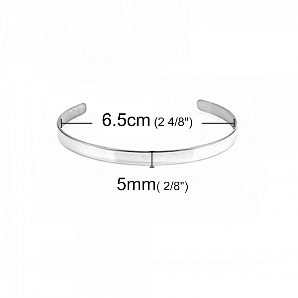 Stainless Steel Cuff Bracelet 5 mm N&deg;01