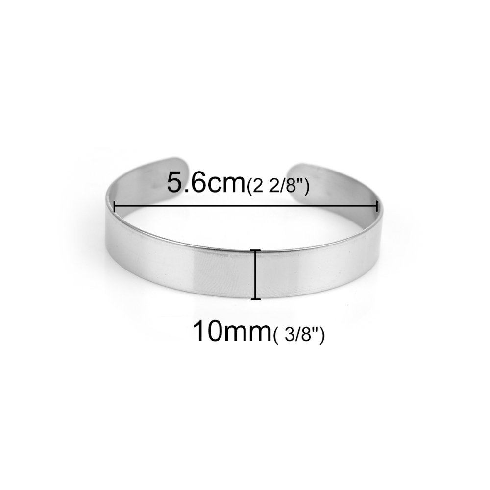 Stainless Steel 10 mm Cuff Bracelet N°02