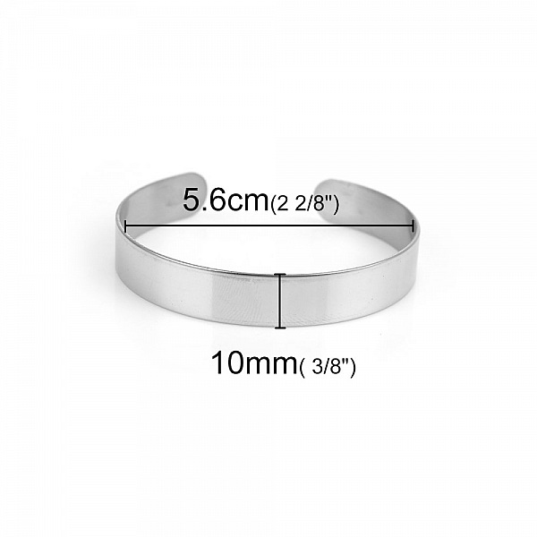 Stainless Steel 10 mm Cuff Bracelet N&deg;02