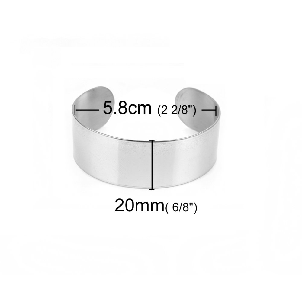 Stainless Steel Cuff Bracelet 20 mm N°03