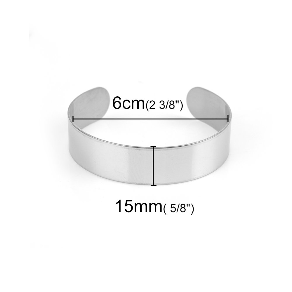 Stainless Steel Cuff Bracelet 15 mm N°04