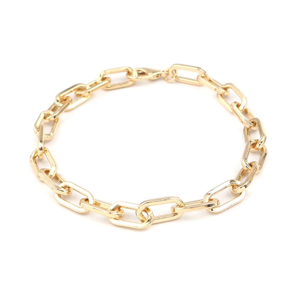 Bracelet maille ovale plaqué or 16K 22.5 cm N°01