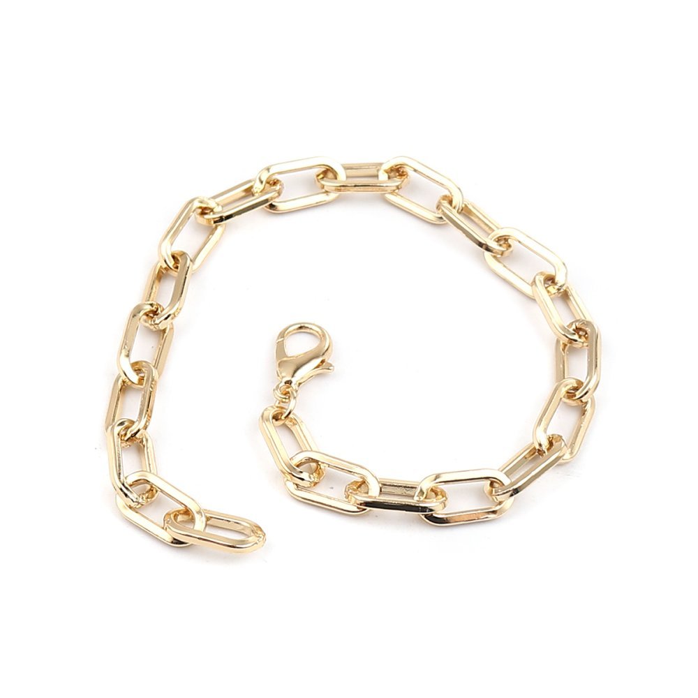 16K gold plated oval mesh bracelet 22 cm N°03