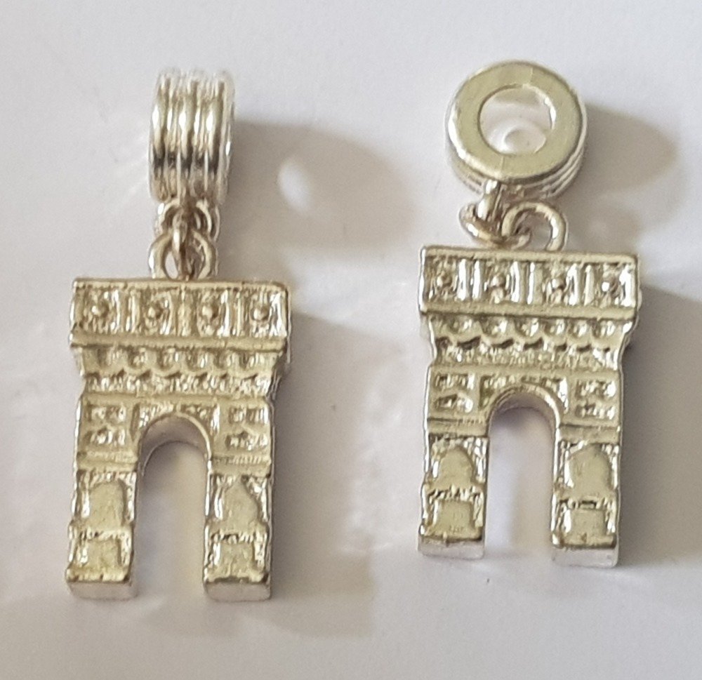 Arc de Triomphe silver plated charm