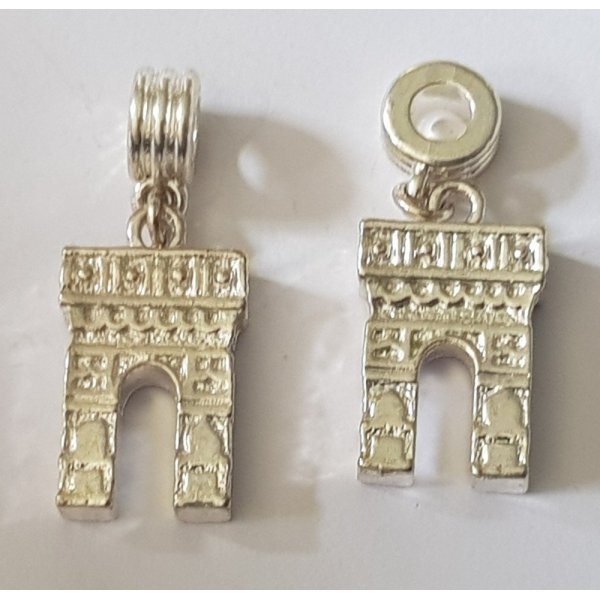 Arc de Triomphe silver plated charm