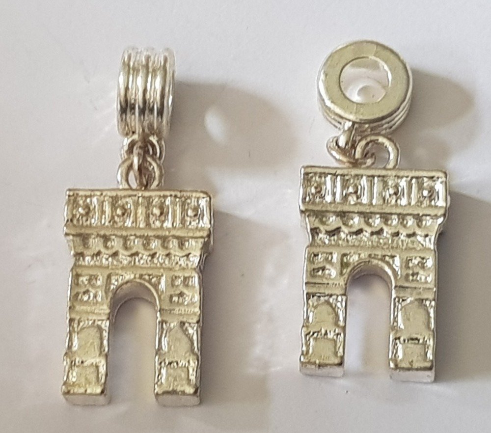 Arc de Triomphe silver plated charm