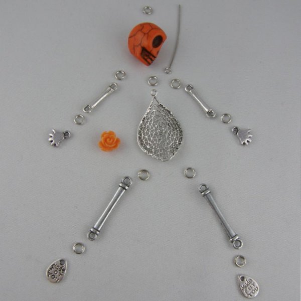 Charm Bar 2 rings N&deg;04 Silver 