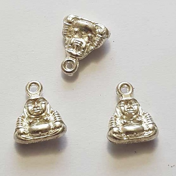 Breloque Bouddha N&deg;05 12 mm Argent Clair