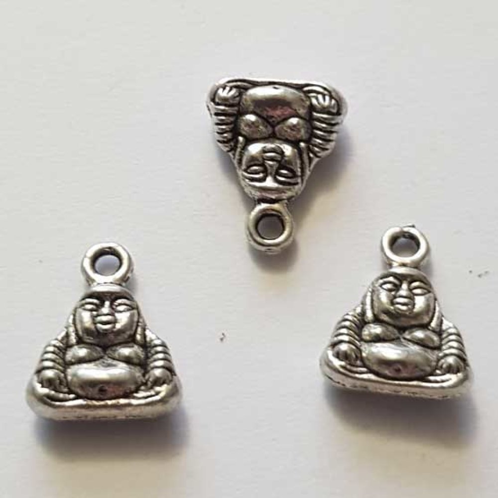 Breloque Bouddha N°05 12 mm Argent Vieilli