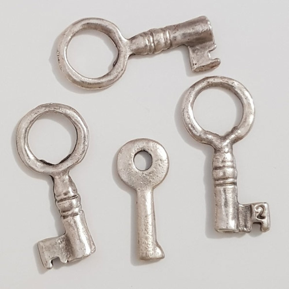 Breloque Clef N°35 Argent lot de 4