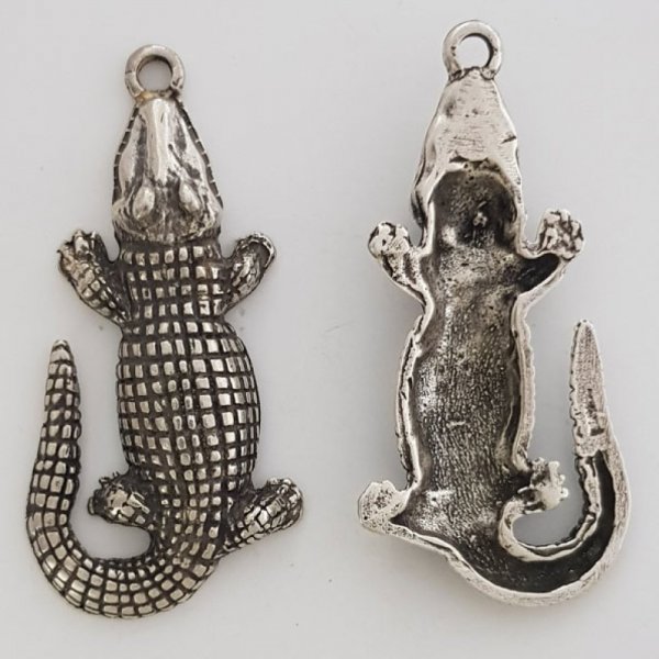 Crocodile Charm N&deg;01 ZAMAK (SILVER PLATED)