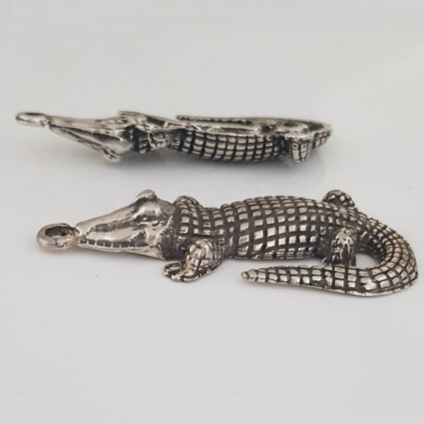 Crocodile Charm N&deg;01 ZAMAK (SILVER PLATED)
