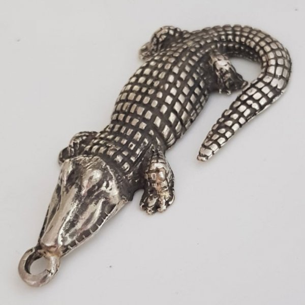 Crocodile Charm N&deg;01 ZAMAK (SILVER PLATED)