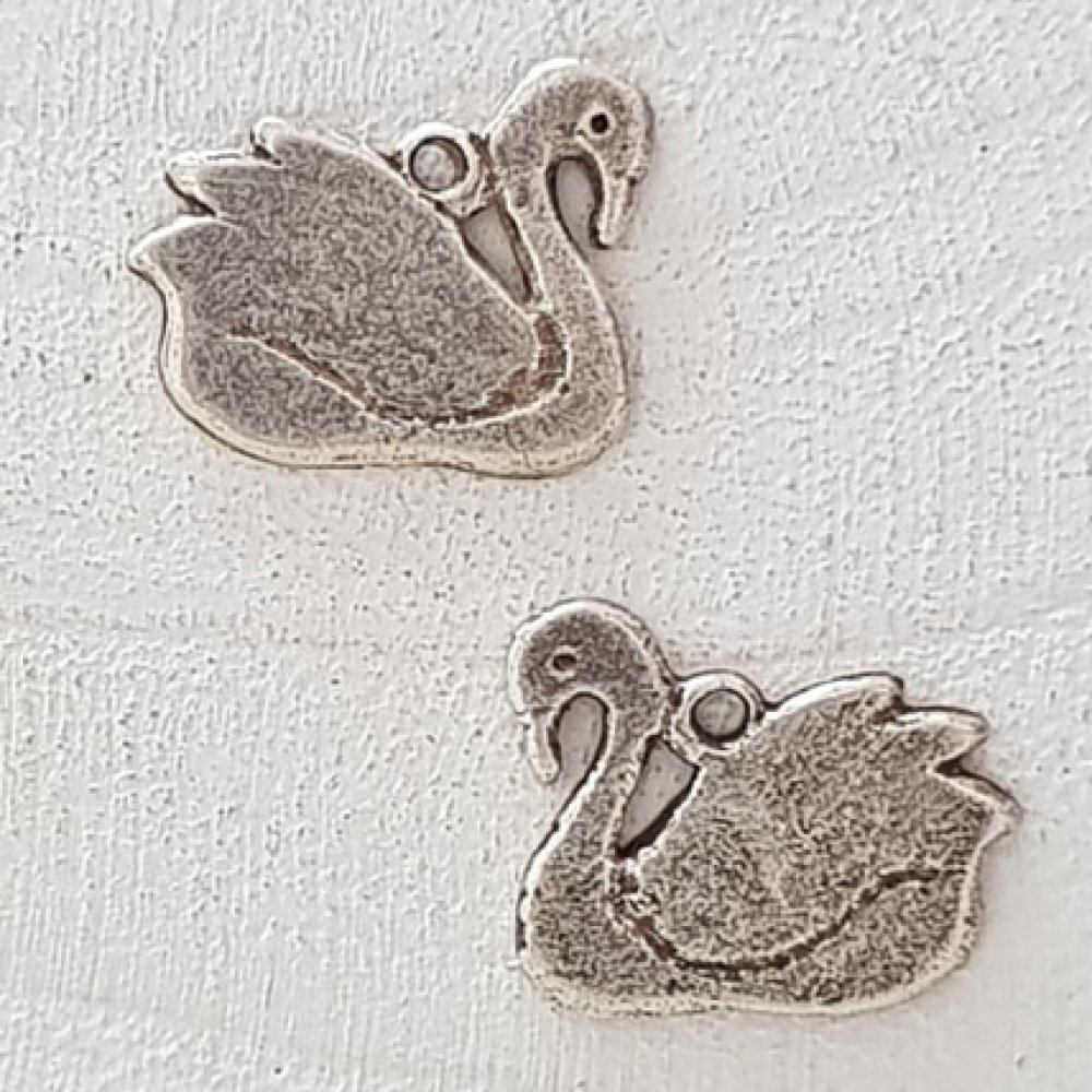 Silver Swan Charm-01 Swan Pendant