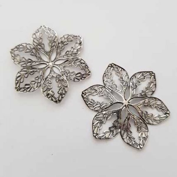 Miscellaneous Charm N&deg;026 Silver Flower