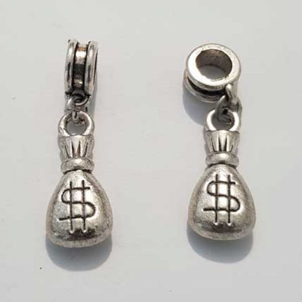 Breloque Dollar N&deg;04 Argent Vieilli