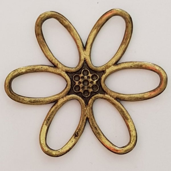 Flower Charm Metal N&deg;003 Old Gold