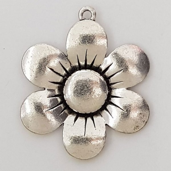 Flower charm Metal N&deg;007 Silver