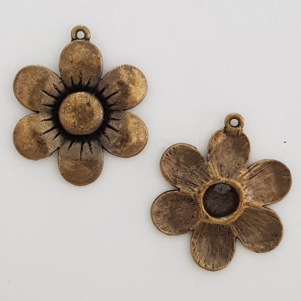 Flower Charm Metal N&deg;007 Bronze