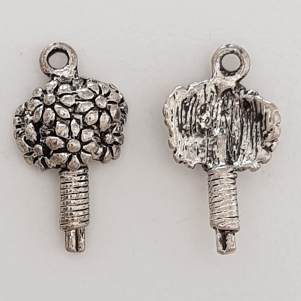 Flower charm Metal N&deg;009 Silver