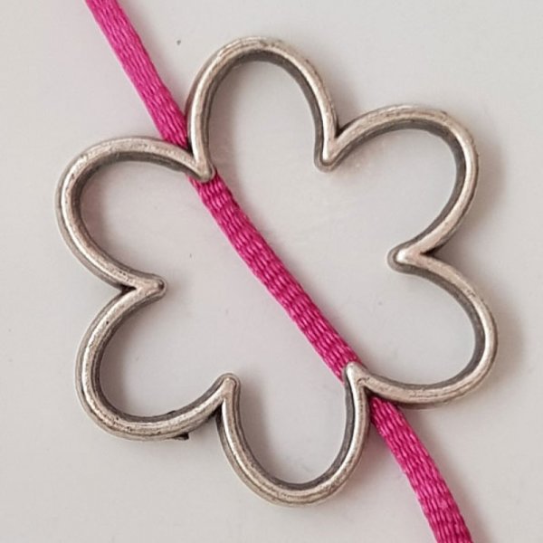 Flower charm Metal N&deg;010 Silver