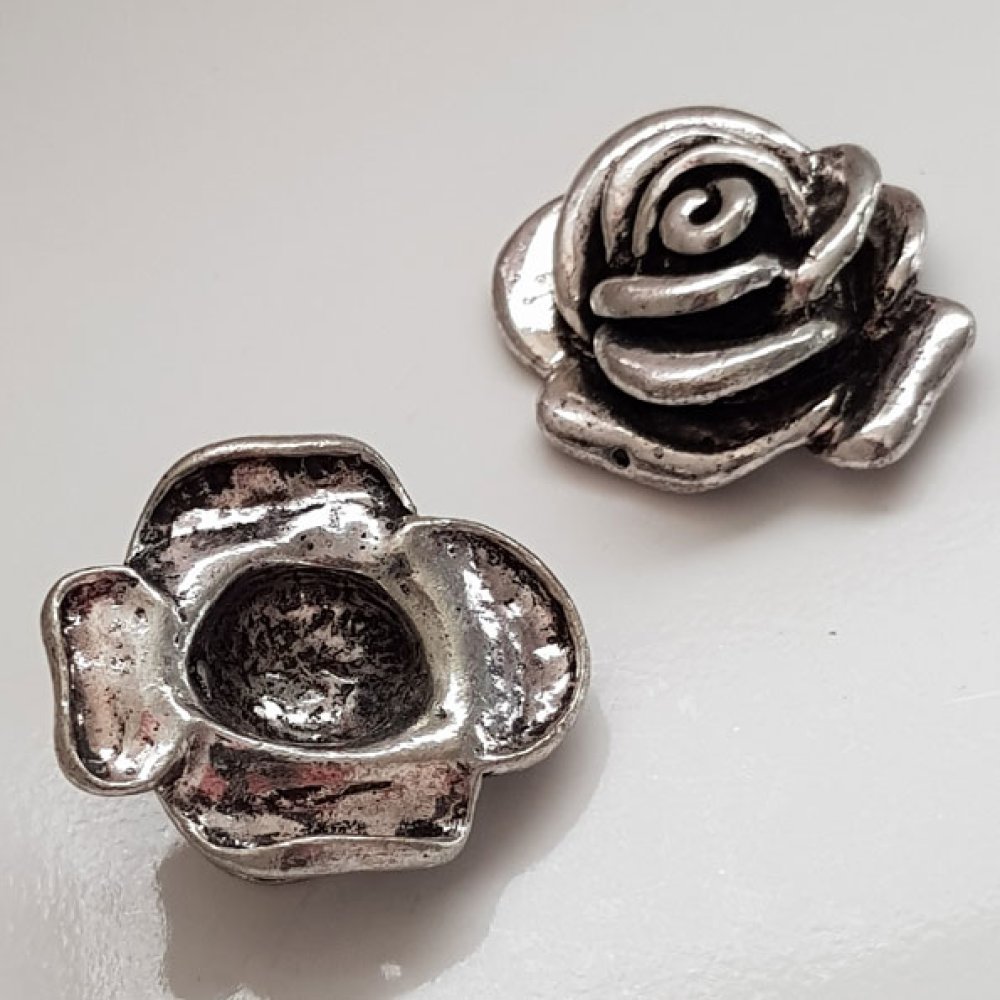 Flower charm Metal N°018 Silver