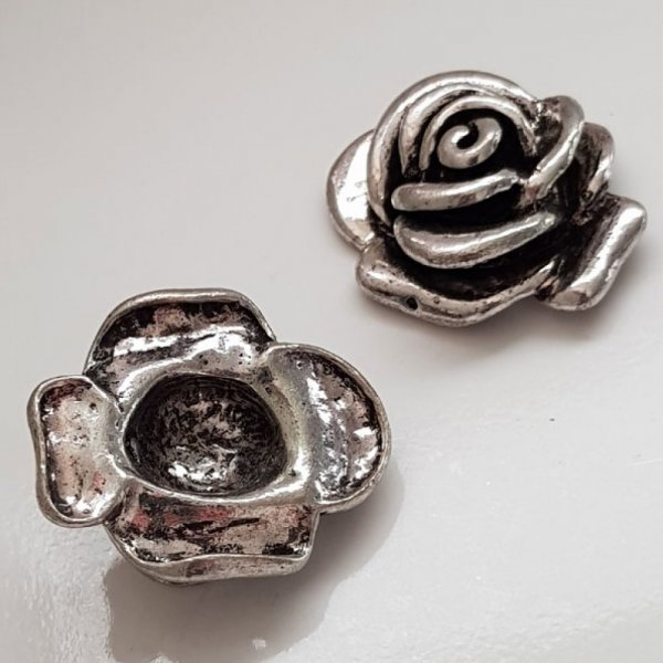 Flower charm Metal N&deg;018 Silver