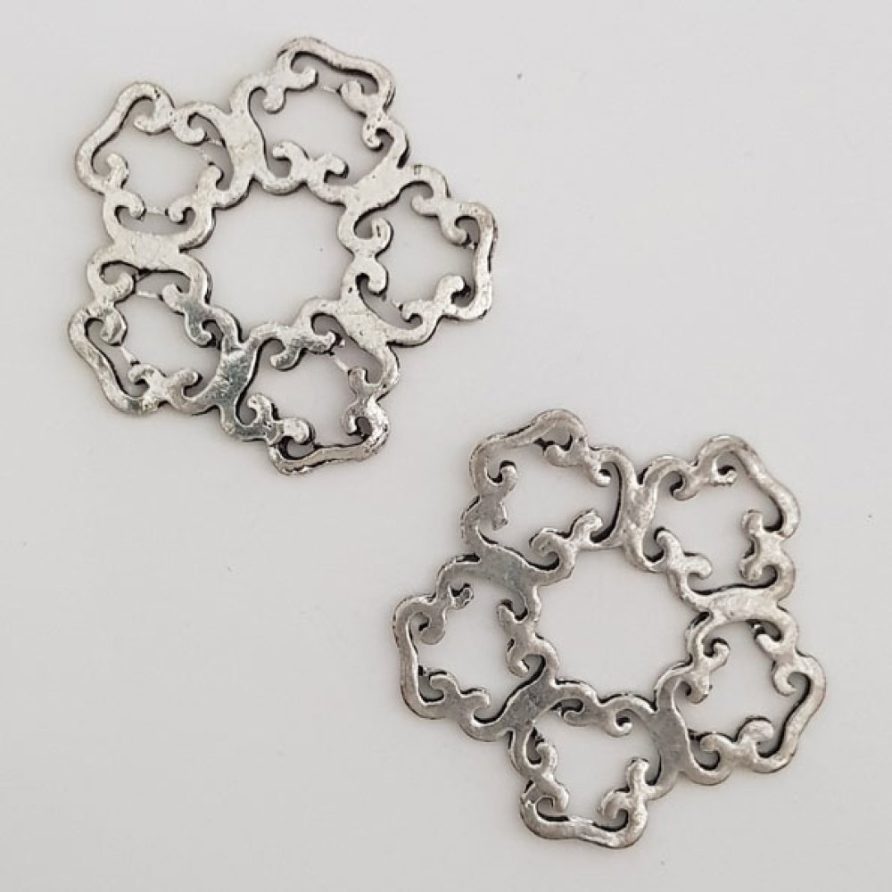 Flower charm Metal N°022 Silver