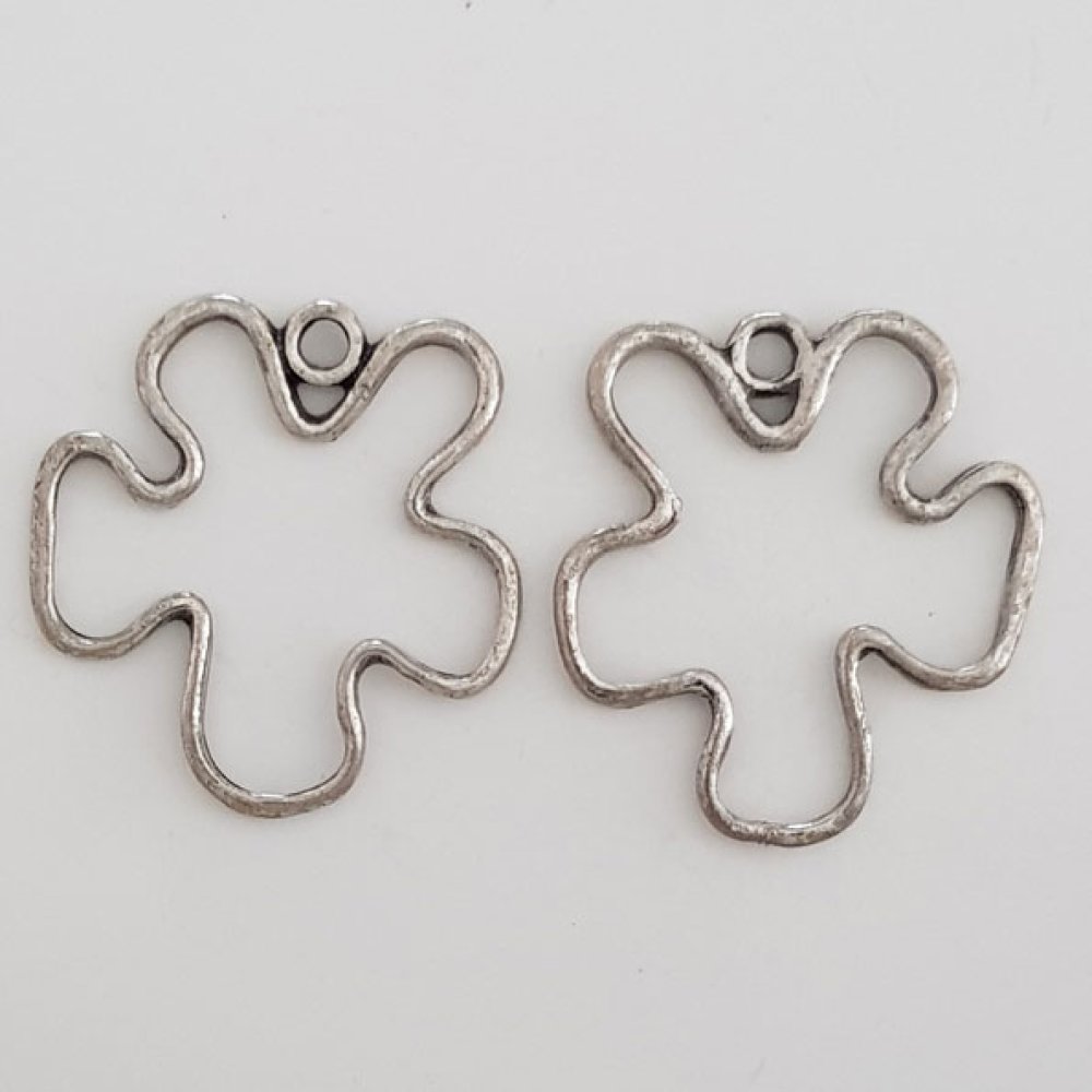 Flower charm Metal N°023 Silver