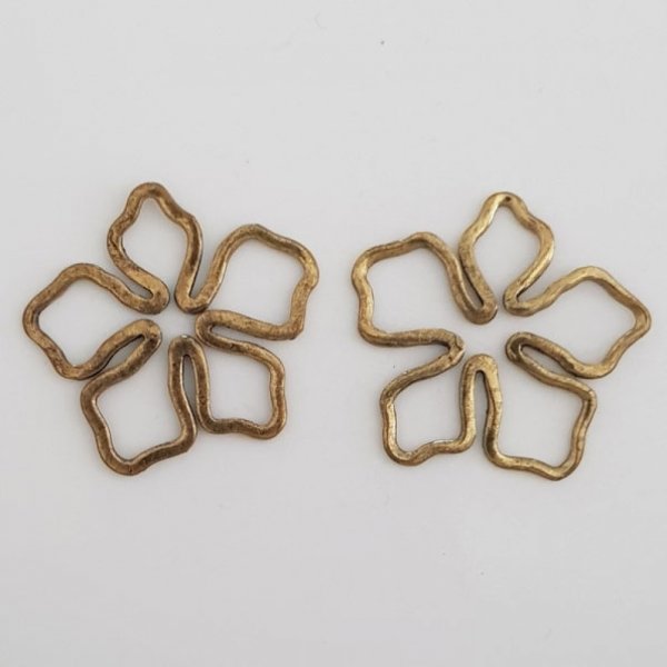 Flower Charm Metal N&deg;024 Old Gold
