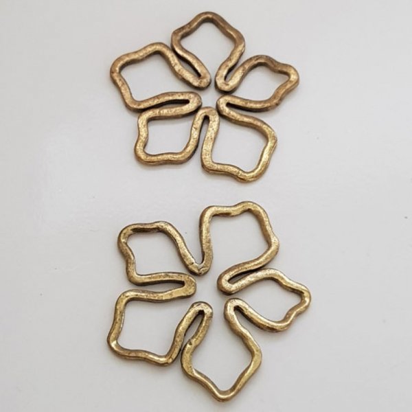 Flower Charm Metal N&deg;024 Old Gold