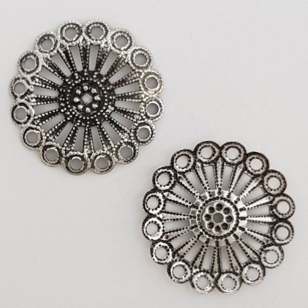 Flower charm Metal N&deg;026 Silver