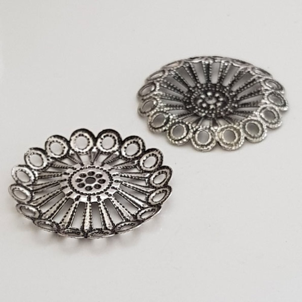 Flower charm Metal N°026 Silver